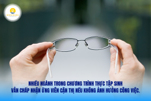 Nhiều ngành nghề trong chương trình thực tập sinh kỹ năng vẫn chấp nhận ứng viên có thị lực kém, miễn là mức độ cận không ảnh hưởng đến hiệu suất công việc.
