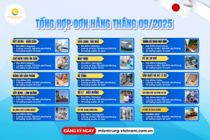 Tổng hợp đơn hàng đi Nhật tháng 09/2025 - Lương cao, chi phí thấp 